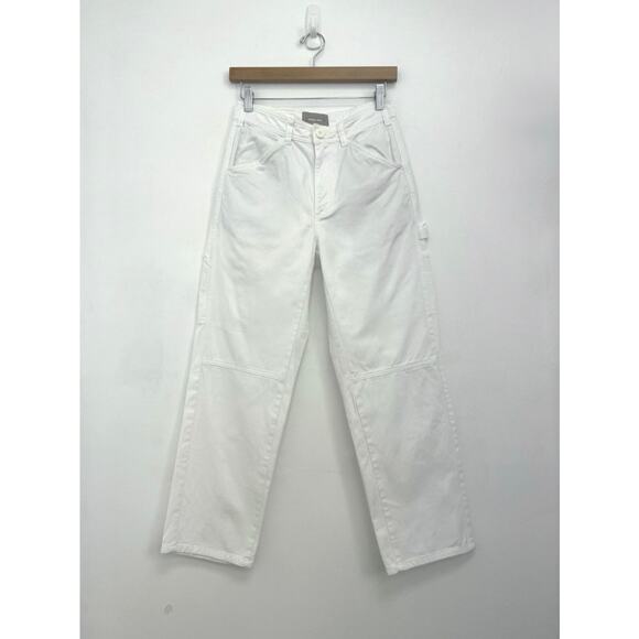 Everlane Utility Carpenter Pant High Rise Straight Leg Cotton Workwear - Size 2 - Picture 2 of 10